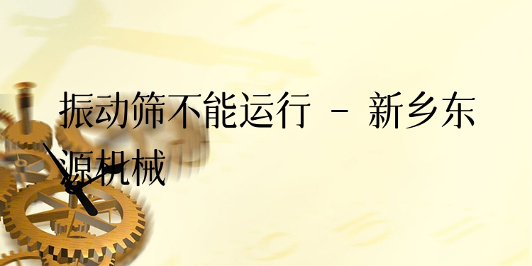 振動篩不能運(yùn)行 - 新鄉(xiāng)東源機(jī)械
