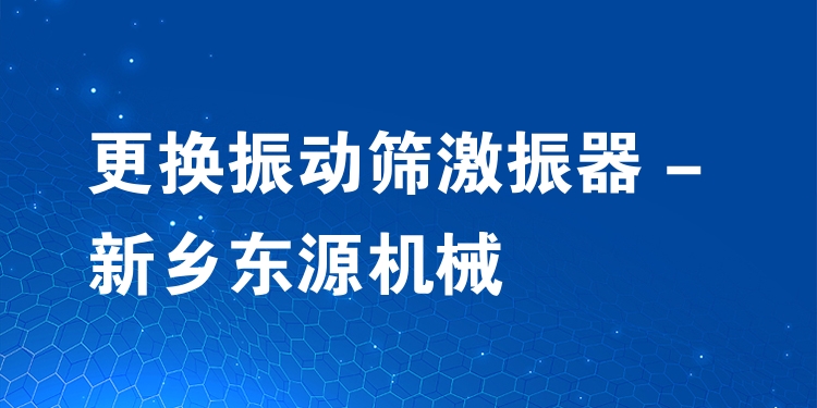 更換振動(dòng)篩激振器 - 新鄉(xiāng)東源機(jī)械